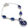 Sodalite, Quartz Gemstone 925 Sterling Silver Jewelry Necklace 18"