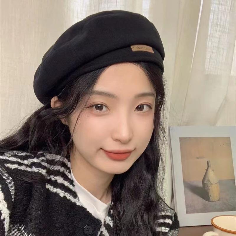 Шерстяной берет с маленьким лицом для детей, японский темперамент, универсальный художник, ретро, большой полевой, британский прилив