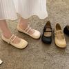 Lucyever Comfortable Soft Sole Women 'S Flats  Autumn Buckle Strap Pu Leather Shoes Woman Round Toe Ballet Flat Shoes Ladies