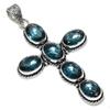 Indicolite Tourmaline Gemstone 925 Sterling Silver Jewelry Pendant 3.27" g2D01