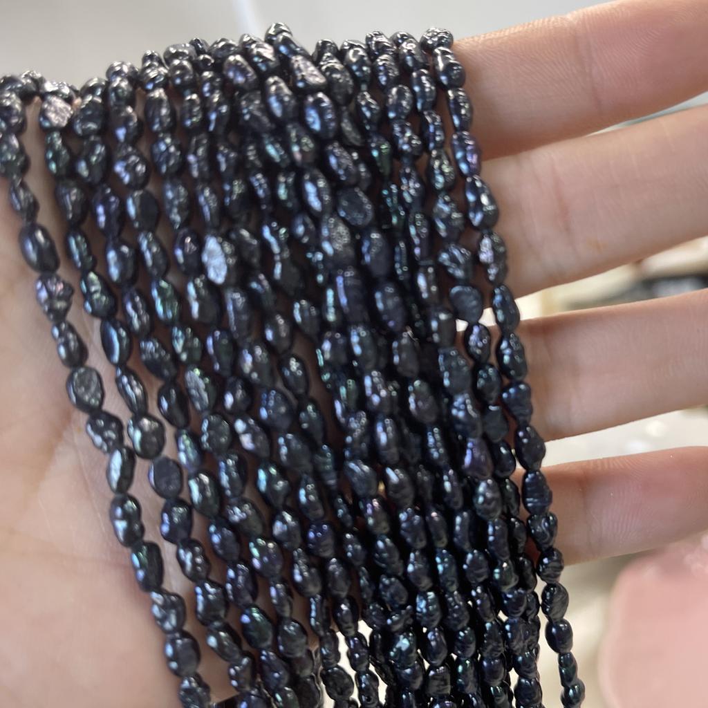 Black Baroque Pearl 4-5mm For Jewelry Making DIY Necklace Bracelet Earrings Accessory