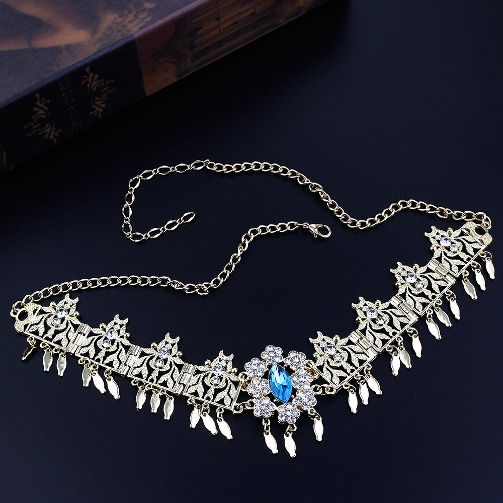 Цепочка на лоб невесты, корона, ювелирные изделия, женские изделия для волос, золотой цвет, хрустальная арабская повязка для волос