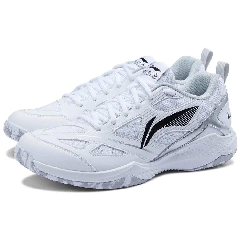 Li Ning Gale LITE Нескользящие износостойкие низкие бадминтонные кроссовки унисекс стандартные белые черные AYTU025-1