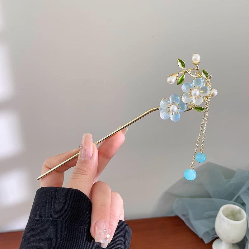 Винтажная китайская палочка для волос в стиле ханьфу, женская металлическая кисточка, вилка для волос, палочки для еды, заколка для волос, женские украшения, заколки для волос, аксессуары