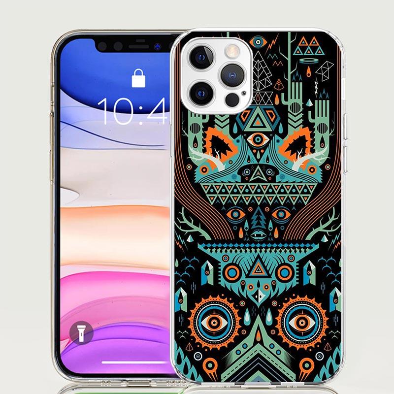 Mayan Stone Totem Pole Phone Case For iPhone 17 Air 16 15 Plus 11 14 Pro Max 13 Mini 12 7 8 + SE Pattern Art Customized Cover 17