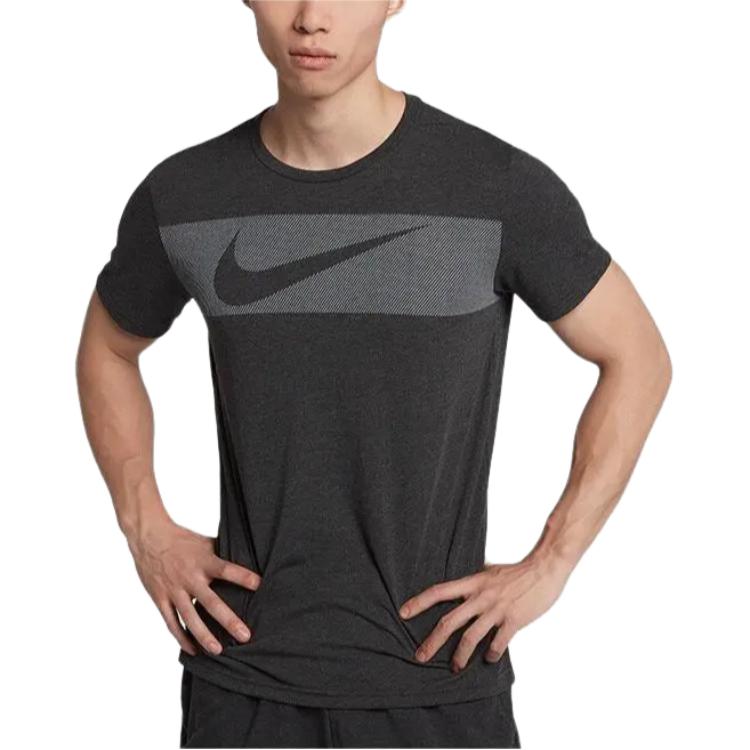 Nike Логотип Трикотаж Круглый вырез Спорт Влагоотводящая Футболка с коротким рукавом Мужские топы AJ8005-032