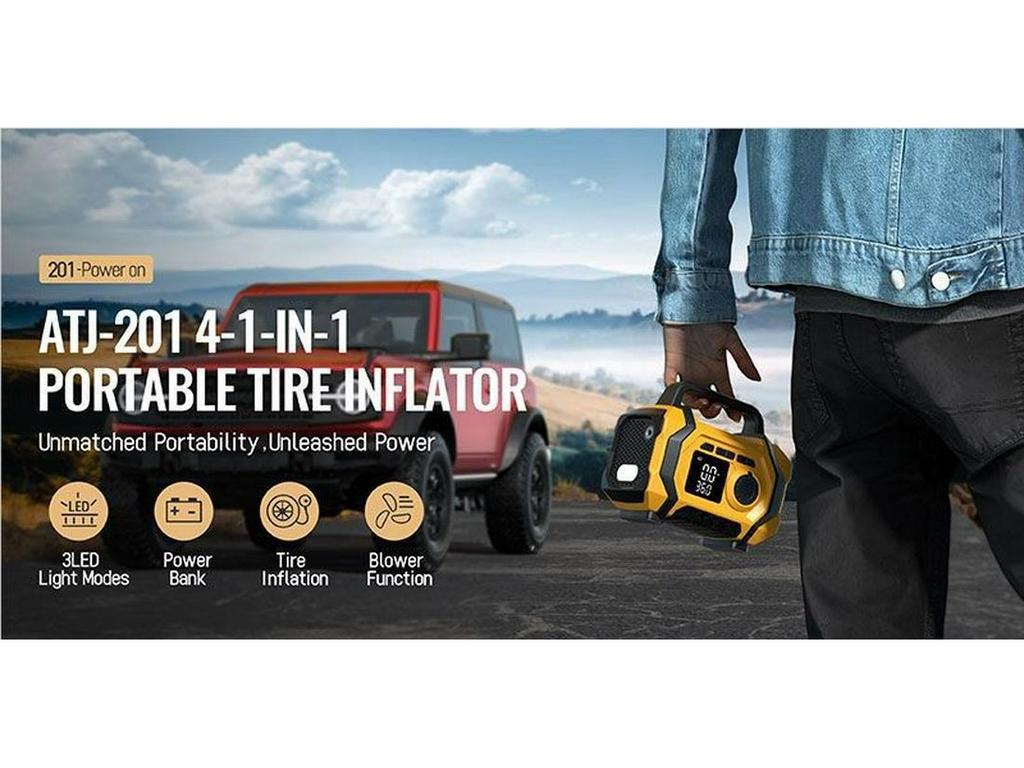 Автомобильный аварийный источник питания и насос для шин с манометром – Универсальное пусковое устройство большой емкости для автомобиля