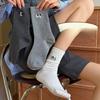 Белые носки с щенками для женщин на осень и зиму, однотонные хлопковые носки, милые мультяшные носки до середины икры без косточек для женщин