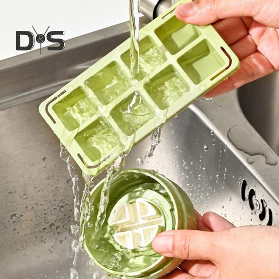 Портативный льдогенератор, бутылка для воды без бисфенола А и лоток для кубиков льда 2 в 1 с поворотным механизмом выпуска, герметичные принадлежности для путешествий, кемпинга, домашнего офиса