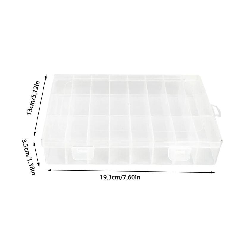 24-Grid Transparent Storage Boxes - Multi-Purpose Organizer for Hardware Buttons, Fishing Gear, Jewelry, Accessories & Stationer