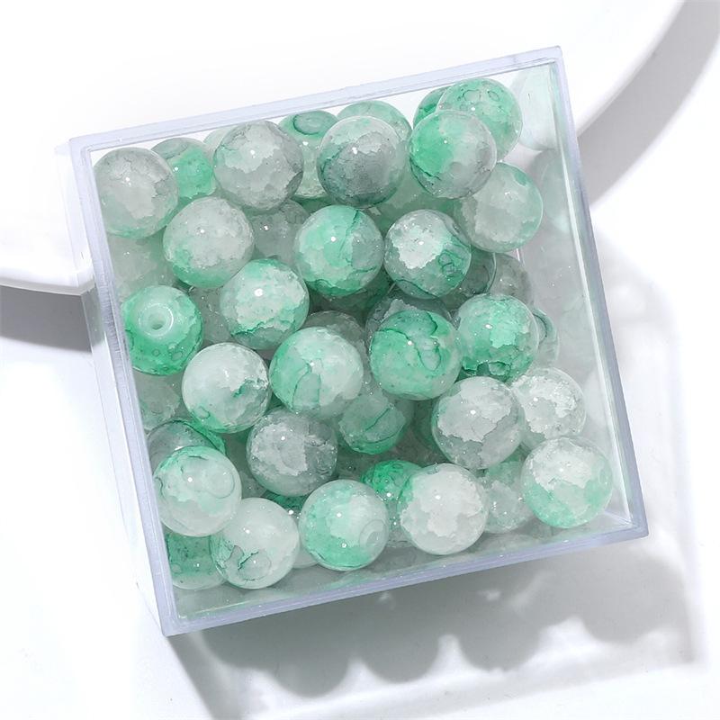 10 мм стеклянные бусины-попки Halo Inside Broken Round Бусины из глазури Ретро-бисер ручной работы Diy Ice Crack Jewelry Бусины-попки для изготовления ювелирных изделий