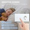 Bseed New Zigbee Single Live 1/2/3 Gang Touch Switch EU Standard With Normal Socket 4 Color Crystal Glass Panel Smart Home