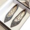 Women's Ballet Flats 2024 New Rhinestones Flat Casual Loafers Female Plus Size 43 Slip On Boat Shoes Chaussure Femme
