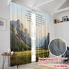 2pcs 2D Flat Printing Party Curtains Mountain Valley Bible Verse 100% Polyester Without Electricity All Season Party & Holiday