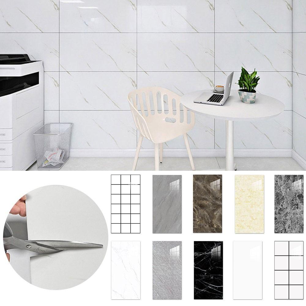 Влагостойкая имитация настенной наклейки Водонепроницаемые настенные обои для ванной комнаты Мрамор