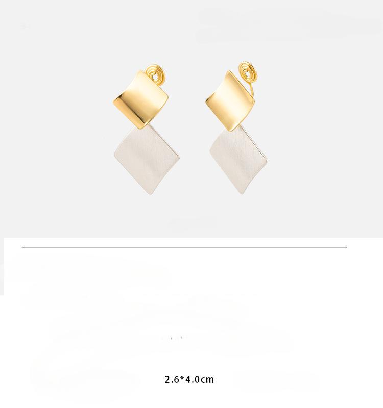 Серьги с геометрическим рисунком Уникальные металлические простые серьги от комаров без пирсинга