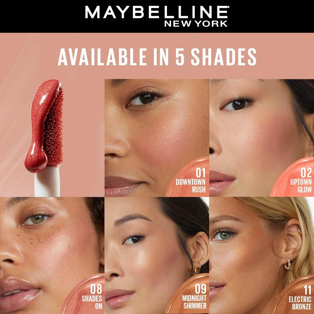 Maybelline Хайлайтер-румяна New York Sunkisser 4,7 г Оттенок Electric Bronze Стойкое сияние Жидкий макияж для лица