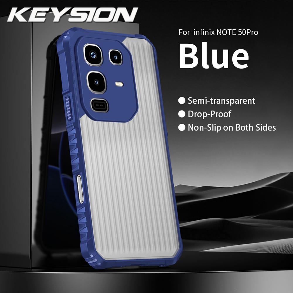 KEYSION Противоударный чехол повышенной прочности для Infinix Note 50 Pro 4G Силикон+ПК Полупрозрачная матовая крышка для Infinix Note 50 4G