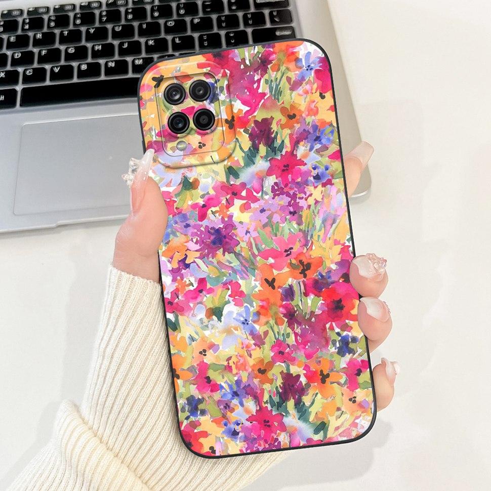 For Samsung Galaxy A12 Case Colorful Flower Panda Cartoon Cover Soft Slim Phone Cases For Samsung  A12 GalaxyA12 Back Cover