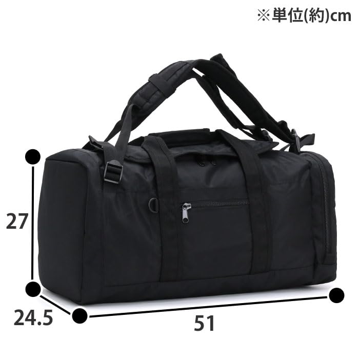 Boston Bag 2way Travel School Trip Backpack 35L Large Capacity Water Repellent Small Logo Black Black [Snoopy] spz-1221b Women's (SPZ-3295)