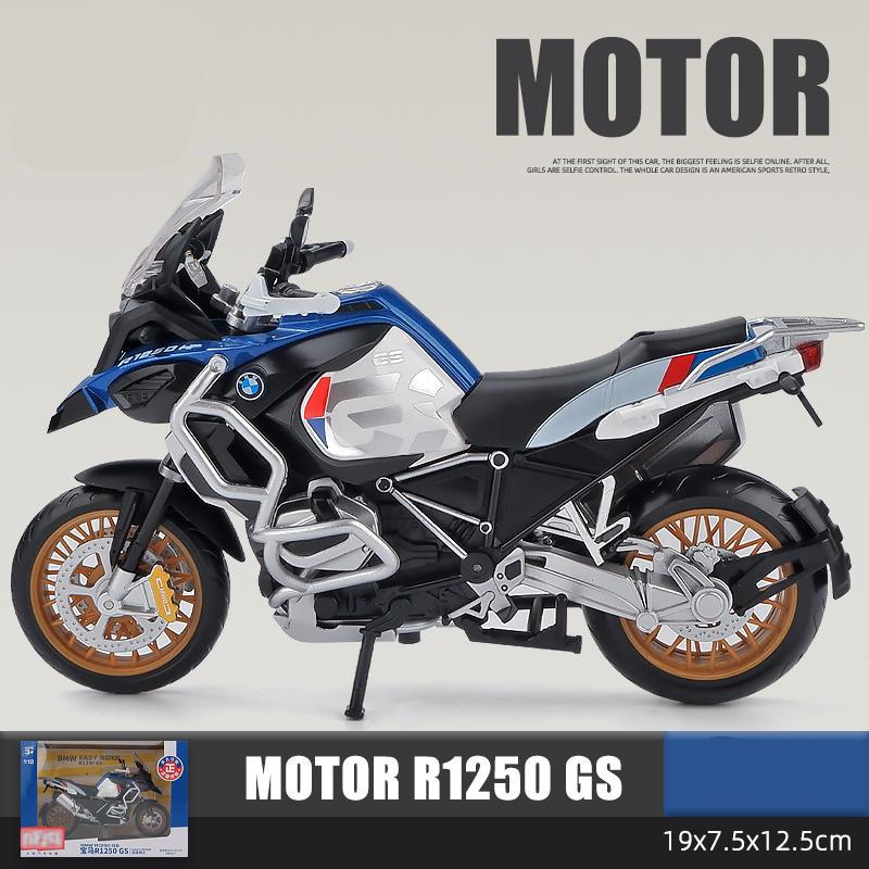 Масштаб 1/12 R1250 GS, литая под давлением модель мотоцикла, игрушка со звуком и светом для детей, коллекция подарков для мальчиков и девочек