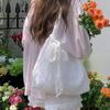 Korean Small Fresh Lace Flower Canvas Bag Female Large Capacity Gentle Fairy Shoulder Tote Bag Commuter Armpit Bag