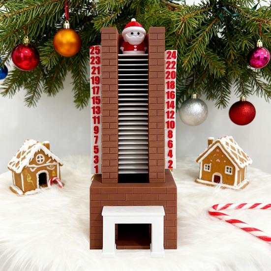 Календарь Адвента с Сантой 25 дней Санта у камина Рождественский календарь обратного отсчета с Сантой