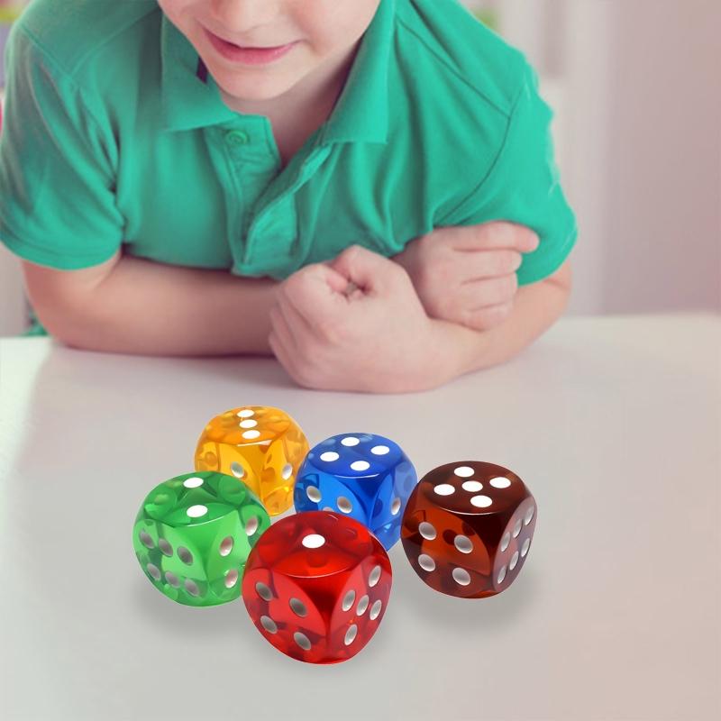 5 шт. Хрустальные кубики 25 мм Прозрачные кубики Настольные игры Кубики для учебных проектов