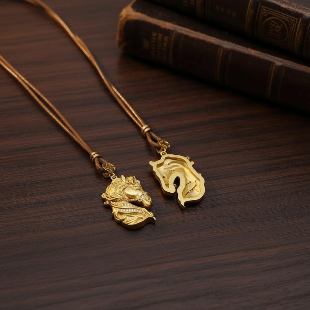 Waterproof Zodiac Horse Necklace Luxury Golden Horse Pendant Wealth Foal Necklace  Birthday Gift