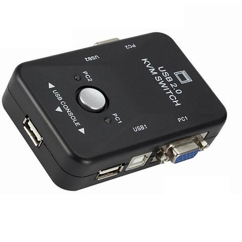 Switcher 2 Port VGA KVM Switch VGA USB 2.0 KVM Switcher for Computer/Mouse/keyboard/U Disk