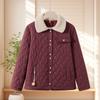 Winter Cotton-padded Clothes New Lapel Fashion Versatile and Light Middle-aged and Elderly Women's Velvet Padded Jacket