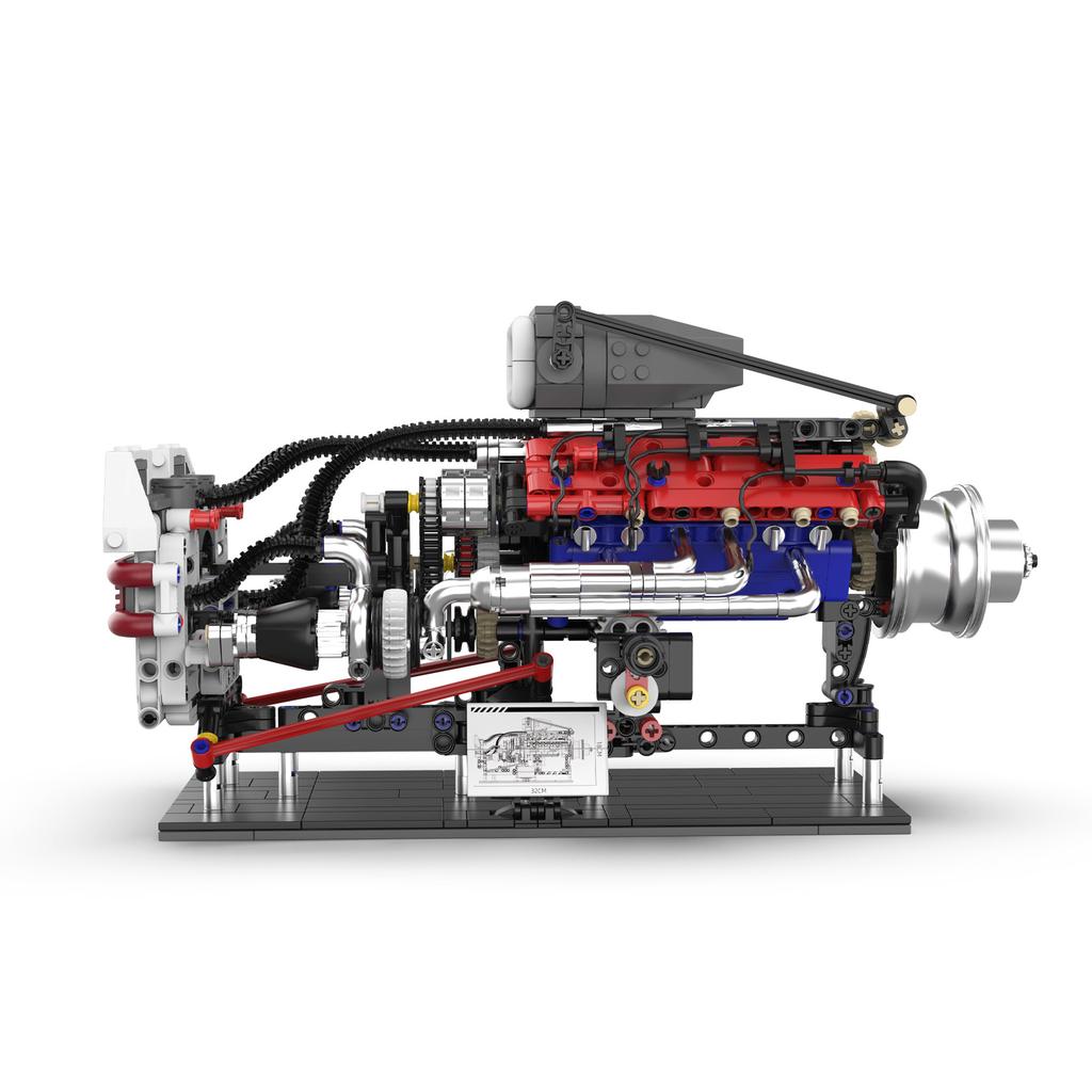 Наборы Строительных Блоков Двигатель V8 Масштабная Модель Moc Набор для Коллекционирования Для Взрослых Строительные Игрушки Подарки Для Друзей Мужчин Подростков Мальчиков