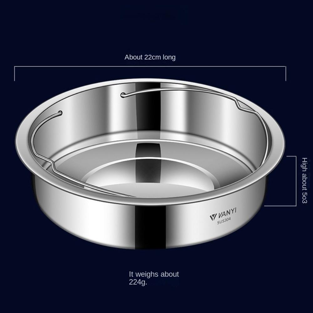 Durable Stainless Steel Steamer Basket with Handle Stackable Steamer Plate Cooking Tool Round Pot Insert for Eggs Meat Fish Corn