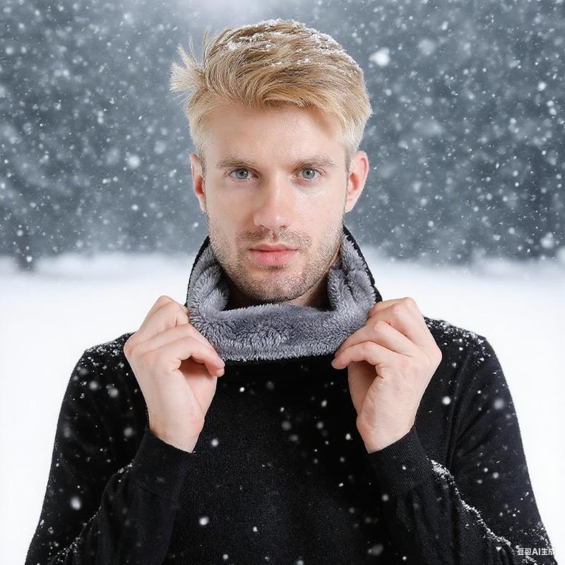 Soft Knit Winter Neck Warmer Thickened Thermal Gaiter Scarf Cover for Running Skating Skiing Hiking Outdoor Sports Cold Weather