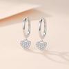 S999 Pure Silver Diamond Micro-Inlaid Love Ear Drops Ear Ring Female Ins Style Delicate Earrings Affordable Luxury Fashion Earrings