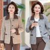 Middle-aged Spring Jacket Short Style Elderly Women's Spring and Autumn Lapel Women's Top
