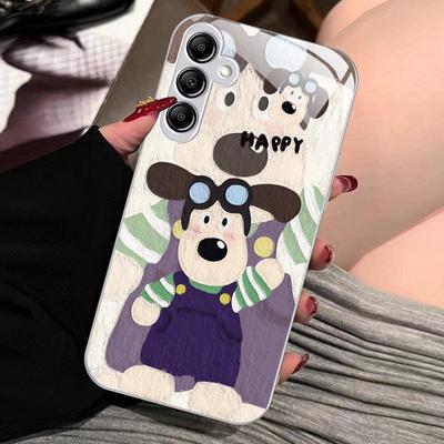 Чехол для Samsung A73 Liquid Glass Shell A32 S21FE Zhangmeng Dog S13 в стиле масляной живописи для мужчин и женщин, мультяшный дизайн 52/70.