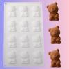 6/8/12 Cells Baking Cake Molds Little Bear Shape Food-Grade Silicone Chocolate Mold Reusable Heat-Resistant Pudding Mould