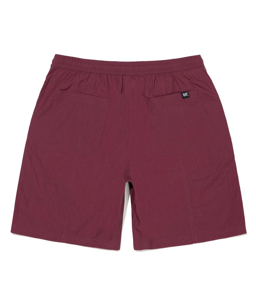 BROWNBREATH Tag Nylon Shorts - Burgundy