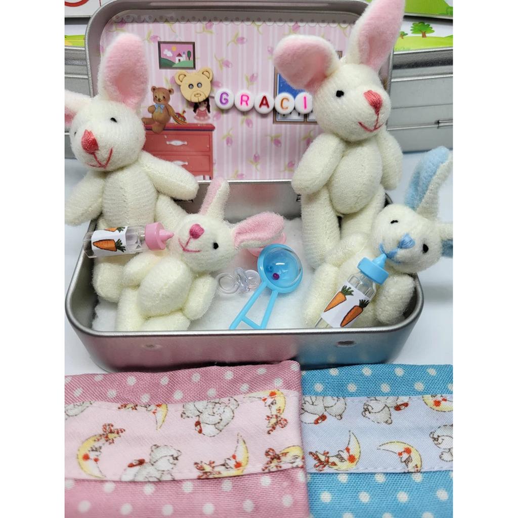 Пасхальные креативные милые плюшевые игрушки, железные подарочные коробки, маленькие плюшевые карманные банки