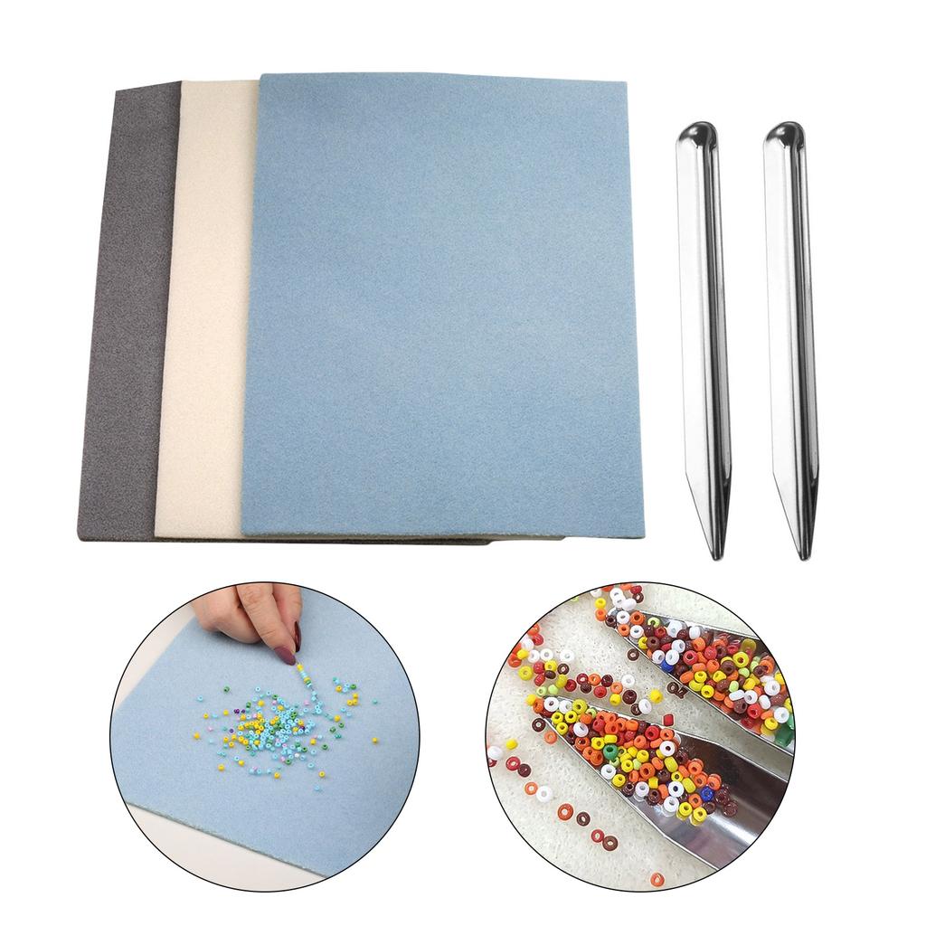 Набор из 5 ковриков для бисероплетения Прочные рабочие поверхности для рукоделия и изготовления ювелирных изделий с элегантным дизайном Ассорти цветов