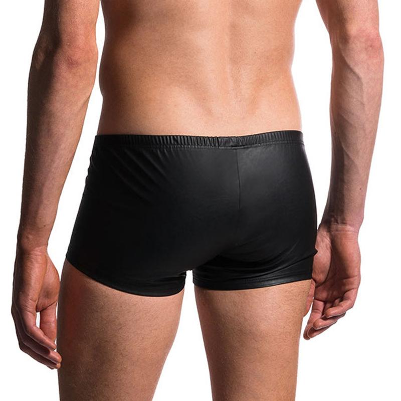 Jockstrap Underwear Crotchless Boxers For Men U Convex Exotic Faux Leather Panties Sissy Pouch Stage Shorts Mens Physique