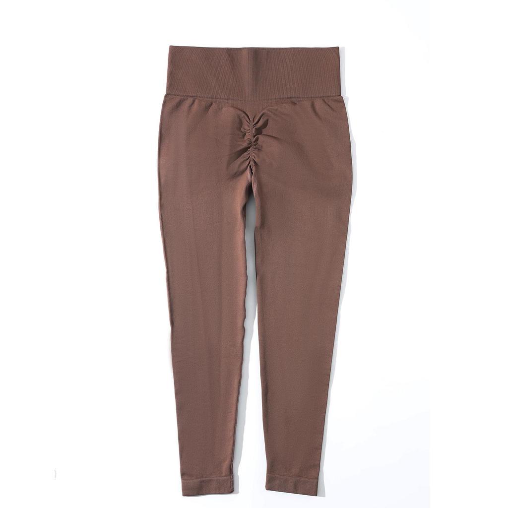 Бесшовный костюм для йоги: Женский спортивный комплект с красивой спиной и йоговскими брюками с высокой талией, подтягивающими бедра, в европейско-американском стиле