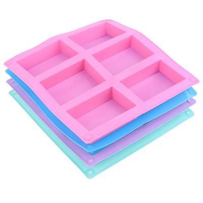 Квадратная силиконовая форма на 6 ячеек для изготовления мыла 3D простая форма для мыла прямоугольная форма для мыла ручной работы своими руками поднос-форма