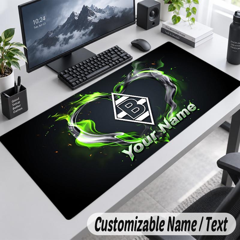 Custom Name Text Mouse Pad Borussia Mönchengladbach Personalized Desk Pad For Work And Gaming
