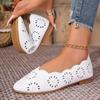 Women Flat Shoes Soft Leather Woman Pointed Toe Flats Loafers Summer Lady Hollow Out Sandals Ladies Casual Walking Shoes