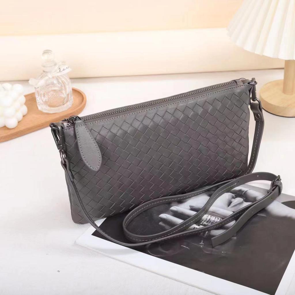 Кожаная плетеная сумка через плечо, модная, вместительная, универсальная сумка-клатч, сумка через плечо