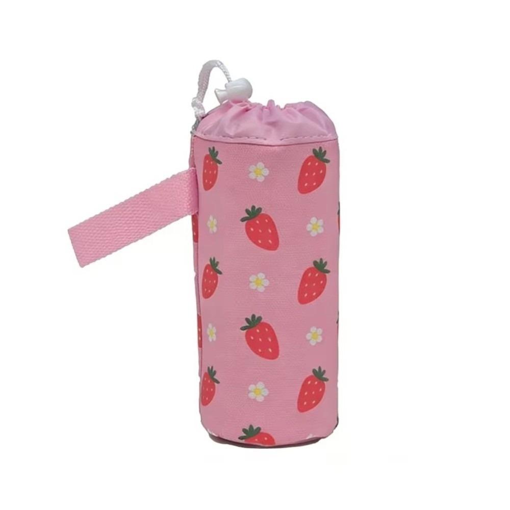 Strawberry Printed Insulated Tumbler Holder Portable Cup Holder Pouch for Daily Travel Cycling