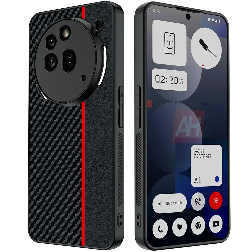 Ни за что Телефон (3a) Чехол Pro Case Leather + PC Hard Phone Cover с текстурой из углеродного волокна