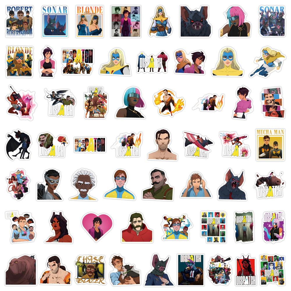55PCS Dispatch Workplace Comedy Game Stickers Cartoon PVC Decals DIY Decoration Waterproof Skateboard Luggage Phone Fridge Gifts